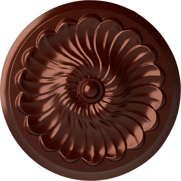 Ekena Millwork Flower Spiral Ceiling Medallion (Fits Canopies up to 2"), 12 1/4"OD x 2 1/4"P, Antique Copper CM12FLACS - main